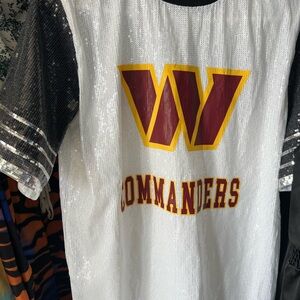 Commanders Sequin Women's Top - White and Black